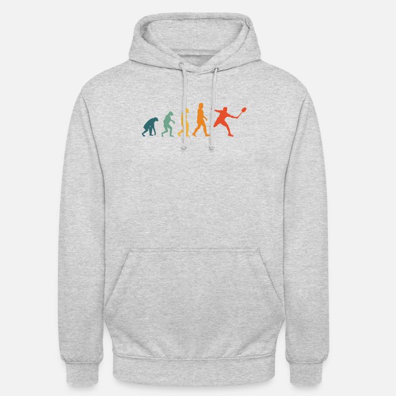 Federball Evolution Retro Badminton - Unisex Hoodie - Hellgrau meliert