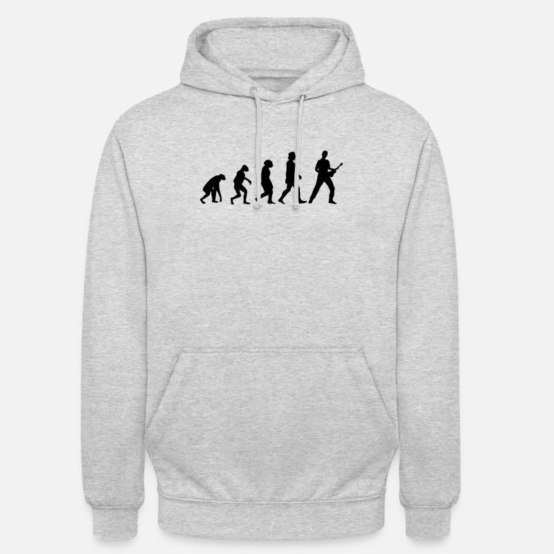 Ukulele Evolution Ukulelenspieler - Unisex Hoodie - Hellgrau meliert