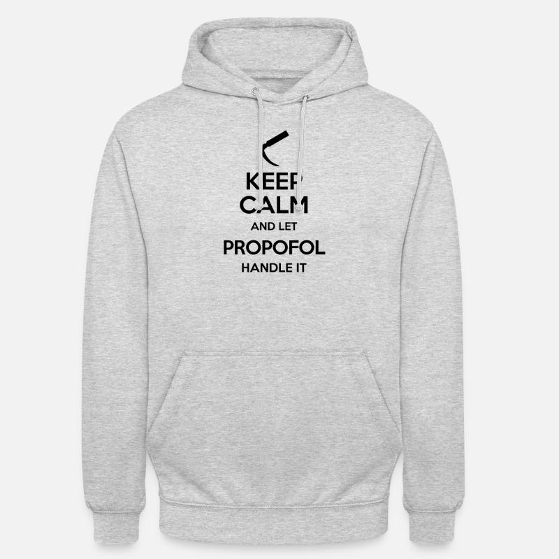 Keep Calm And Let Propofol Handle It Laryngoscope - Sweat-shirt à capuche unisexe - gris clair chiné