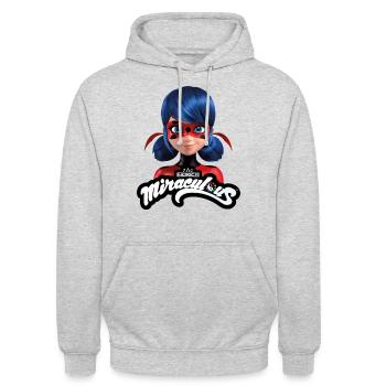 Miraculous Ladybug With Logo - Unisex Hoodie - light heather grey - Front - Alina (178cm) & Michal (187cm)