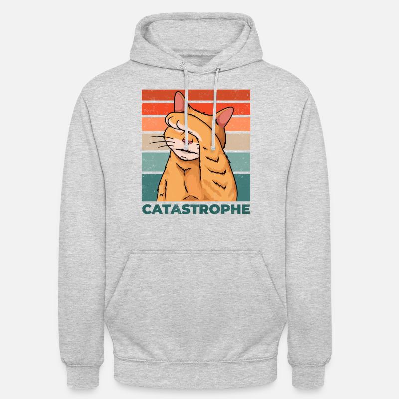 Cat Catastrophe Catastrophe Funny Saying - Unisex Hoodie - light heather grey