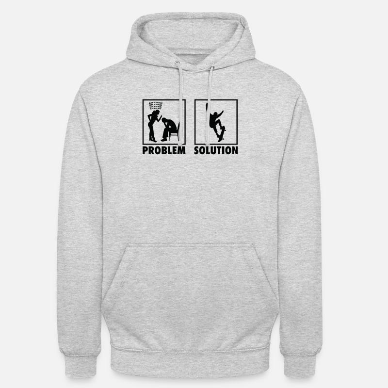 Skateboard Skateboarders Statement Problem - Sweat-shirt à capuche unisexe - gris clair chiné