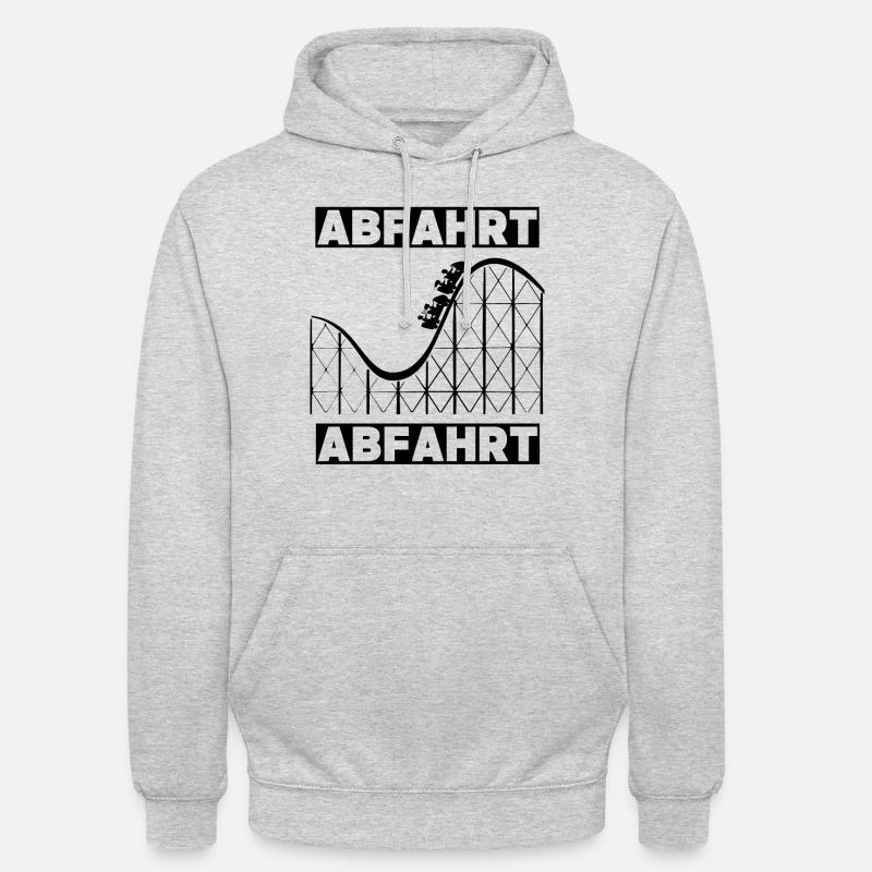 Abfahrt Abfahrt Achterbahn Freizeitpark T-Shirt - Unisex Hoodie - Hellgrau meliert