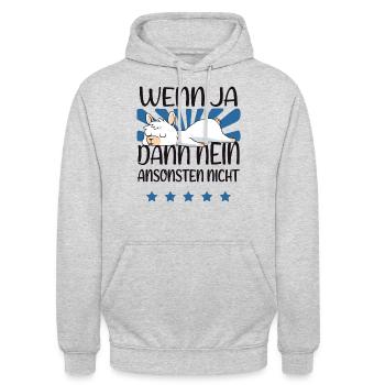 Baby Lama Schlafen Alpaka Schlafanzug Geschenk - Unisex Hoodie - Hellgrau meliert - Vorne - Alina (178cm) & Michal (187cm)