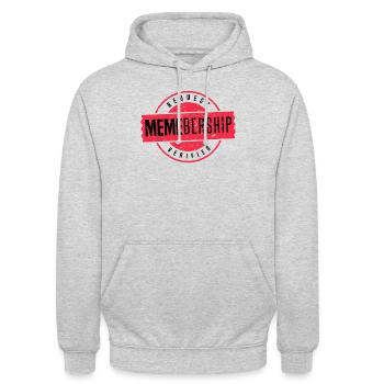 Social Media Meme Mitgliedschaftsantrag - Unisex Hoodie - Hellgrau meliert - Vorne - Alina (178cm) & Michal (187cm)