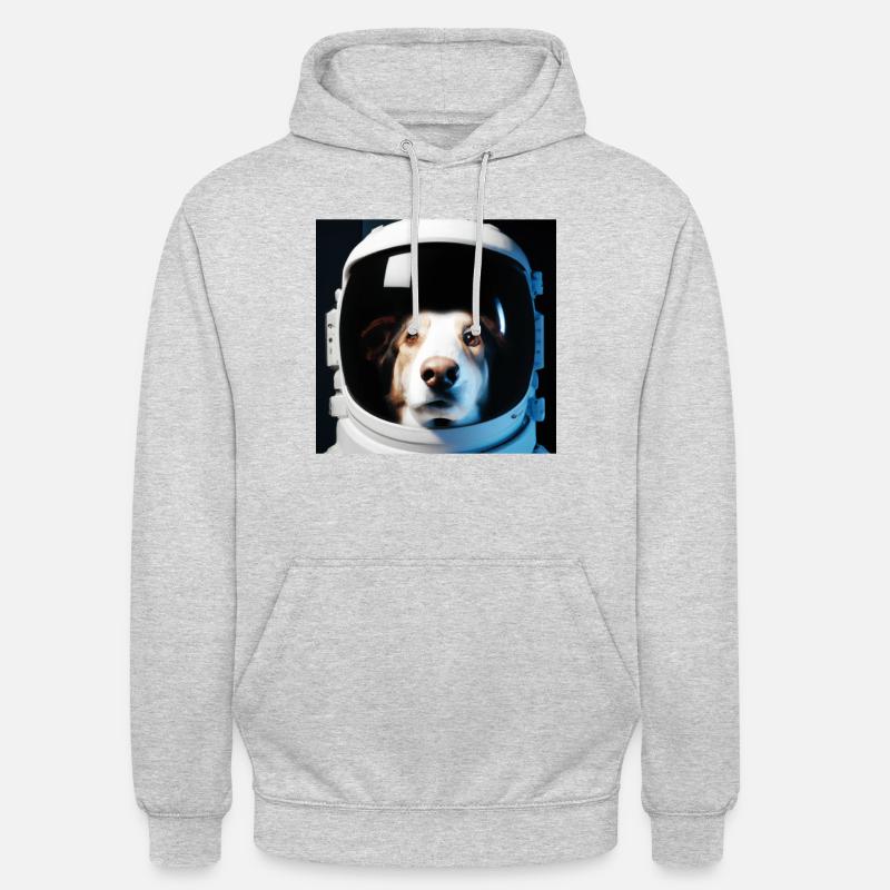 Chien dans l’espace - Sweat-shirt à capuche unisexe - gris clair chiné