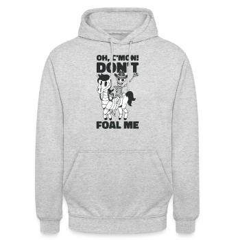 Halloween Cowboy Skelett Fohlen Reiten - Unisex Hoodie - Hellgrau meliert - Vorne - Alina (178cm) & Michal (187cm)