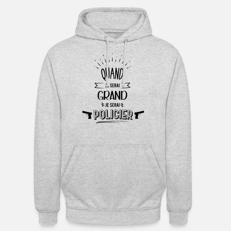 Futur Policier Idée Cadeau Garçon - Sweat-shirt à capuche unisexe - gris clair chiné