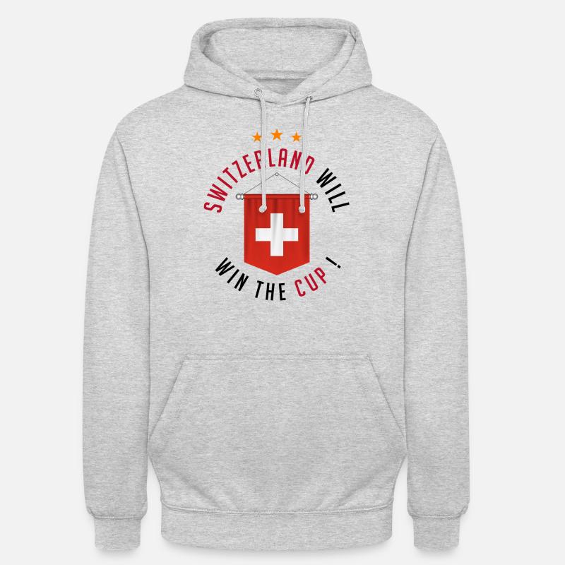 Switzerland Will Win The Cup ! - Sweat-shirt à capuche unisexe - gris clair chiné