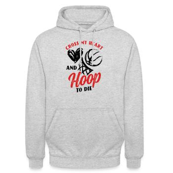Basketballspieler Mannschaftstrainer Heartbeat - Unisex Hoodie - Hellgrau meliert - Vorne - Alina (178cm) & Michal (187cm)