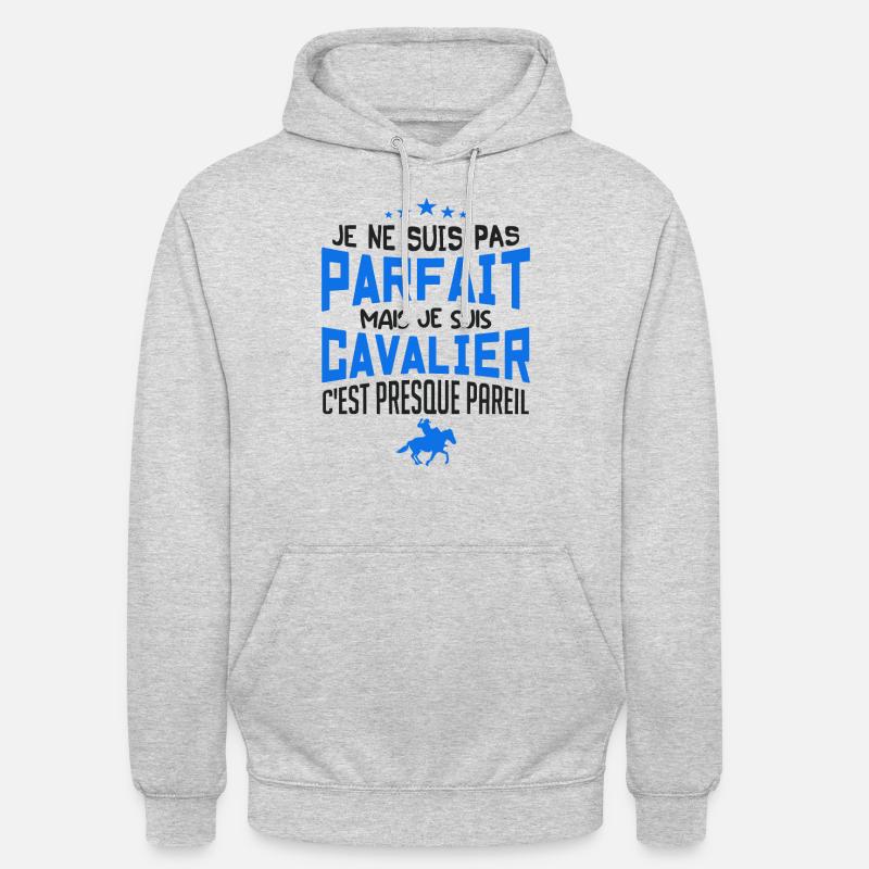 pas parfait mais cavalier - Sweat-shirt à capuche unisexe - gris clair chiné