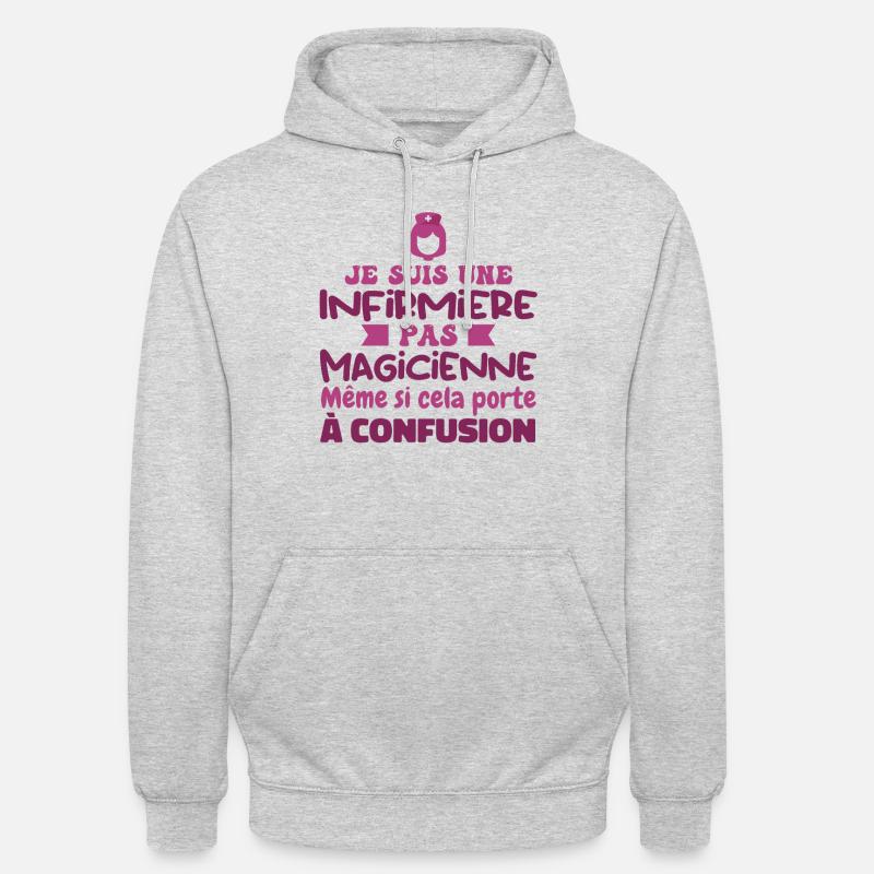 Infirmière pas Magicienne | Infirmière Humour - Sweat-shirt à capuche unisexe - gris clair chiné