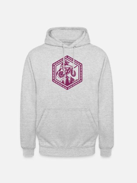 Mountainbiker Mountainbike Geschenk - Unisex Hoodie - Hellgrau meliert