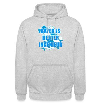 Bayerns bester Ingenieur lustiger Spruch - Unisex Hoodie - Hellgrau meliert - Vorne - Alina (178cm) & Michal (187cm)