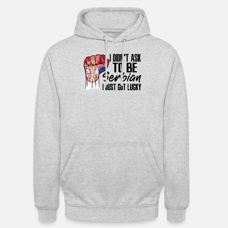 Fierté serbe Drapeau serbe cultivé - Sweat-shirt à capuche unisexe - gris clair chiné