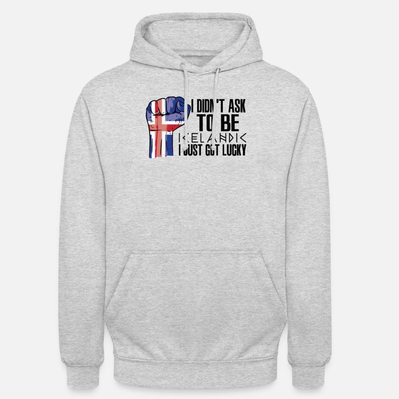 Isländischer Stolz Isländische Flagge Gewachsen - Unisex Hoodie - Hellgrau meliert