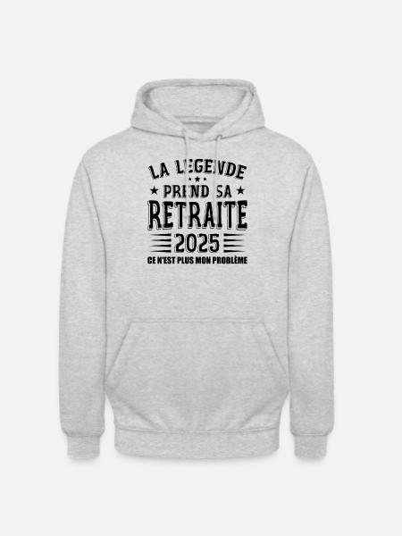 Retraite, Retraité, Retraitée - Sweat-shirt à capuche unisexe - gris clair chiné
