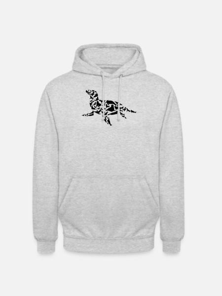 Robbe Seelöwe Robben Silhouette - Unisex Hoodie - Hellgrau meliert