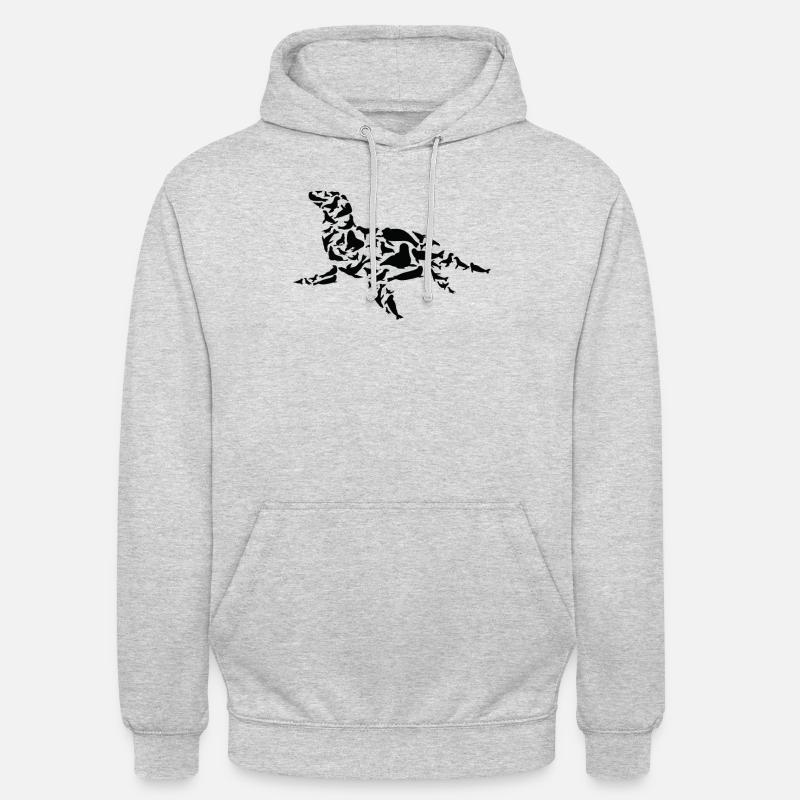 Robbe Seelöwe Robben Silhouette - Unisex Hoodie - Hellgrau meliert