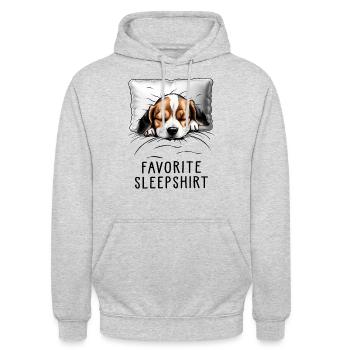 Beagle Favorite Sleepshirt - Unisex Hoodie - Hellgrau meliert - Vorne - Alina (178cm) & Michal (187cm)