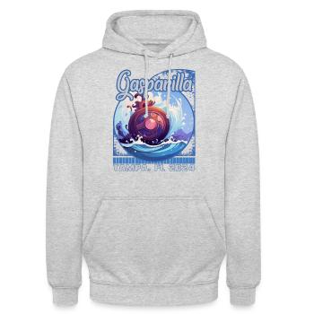 Gasparilla 2024 Cannonball Dive Tampa FL - Sweat-shirt à capuche unisexe - gris clair chiné - Devant - Alina (178cm) & Michal (187cm)