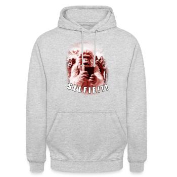 Yeti Selfie - Unisex Hoodie - Hellgrau meliert - Vorne - Alina (178cm) & Michal (187cm)