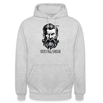 "Man Up Attraktiver bärtiger Kerl" - Unisex Hoodie - Hellgrau meliert - Vorne - Alina (178cm) & Michal (187cm)