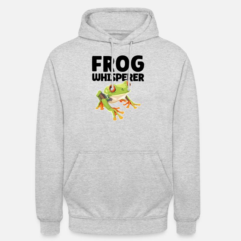 Frog Whisperer - Frog Design - Sweat-shirt à capuche unisexe - gris clair chiné