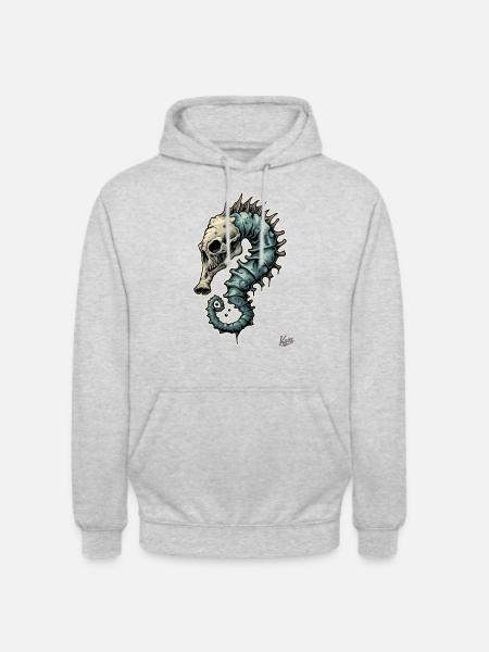 Funny, Freaky, Strange: Zombie Seahorse - Unisex Hoodie - light heather grey