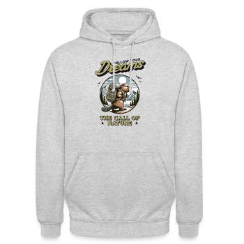 Castor - Réalisez vos rêves - Nature Faune - Sweat-shirt à capuche unisexe - gris clair chiné - Devant - Alina (178cm) & Michal (187cm)