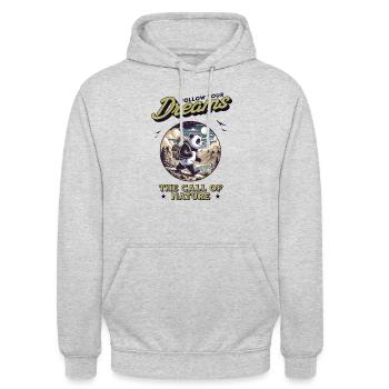Panda Bear - Poursuivez vos rêves - Nature Faune - Sweat-shirt à capuche unisexe - gris clair chiné - Devant - Alina (178cm) & Michal (187cm)