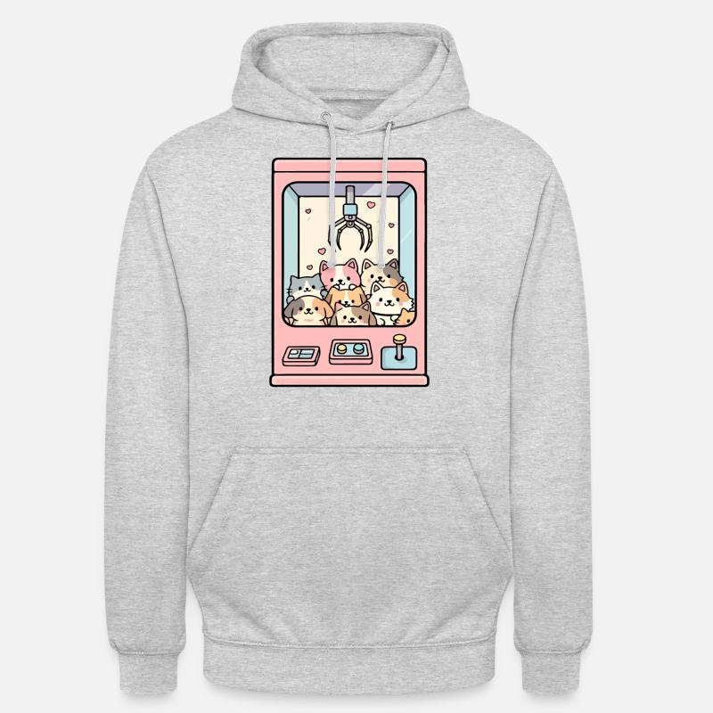 Machine à griffes de chat - Sweat-shirt à capuche unisexe - gris clair chiné
