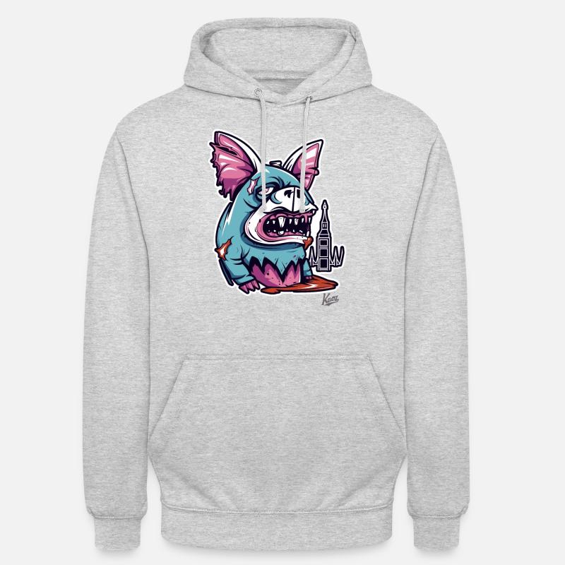 Créature monstrueuse - Sweat-shirt à capuche unisexe - gris clair chiné