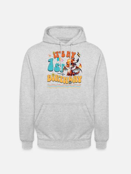 Dragon 1st Birthday Dragon - Unisex Hoodie - light heather grey