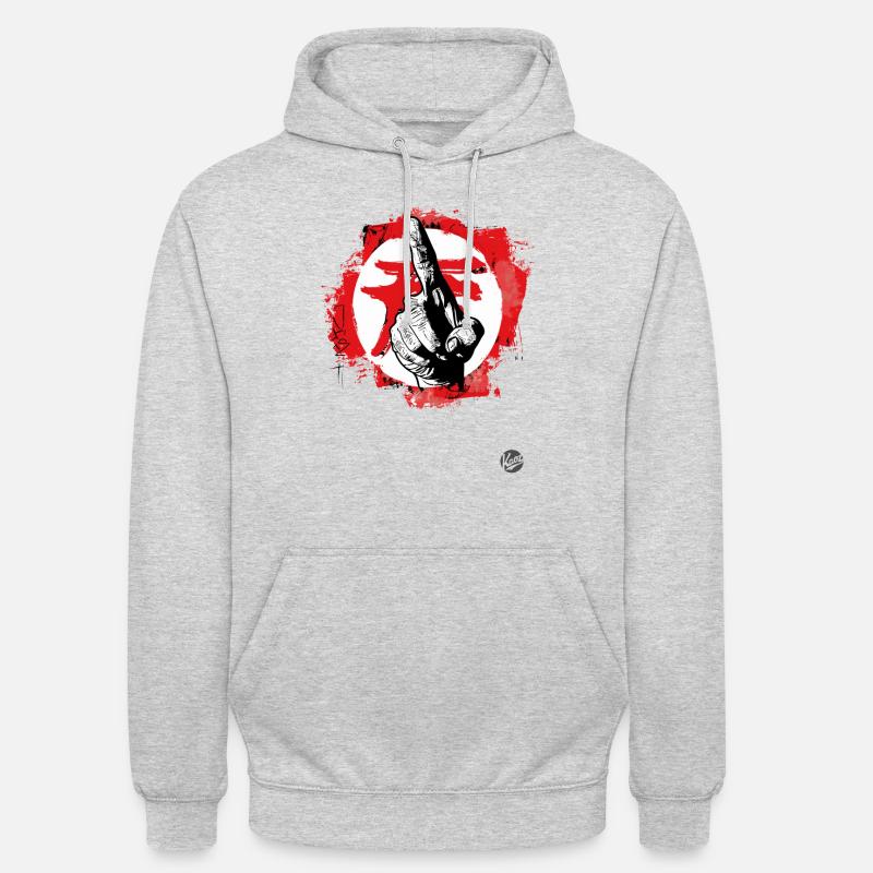 pointer avec l’index - Sweat-shirt à capuche unisexe - gris clair chiné