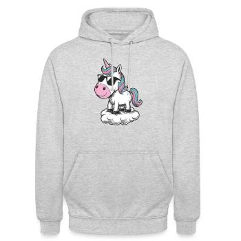 Colles Licorne - Sweat-shirt à capuche unisexe - gris clair chiné - Devant - Alina (178cm) & Michal (187cm)