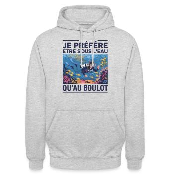 Drôle Plongée Sous-Marine Humour Plongeur Marin - Sweat-shirt à capuche unisexe - gris clair chiné - Devant - Alina (178cm) & Michal (187cm)