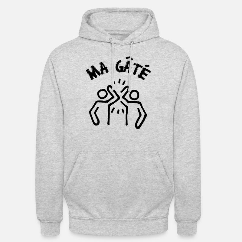 Ma Gâté graffiti - Sweat-shirt à capuche unisexe - gris clair chiné