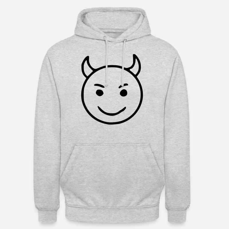 Emoji Devil Sketch Black - Unisex Hoodie - light heather grey