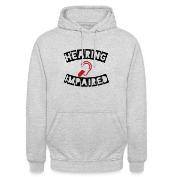 hearing impaired, for a deaf girl - Unisex Hoodie - light heather grey - Front - Alina (178cm) & Michal (187cm)