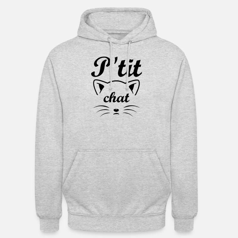 p'tit chat pull claire - Sweat-shirt à capuche unisexe - gris clair chiné