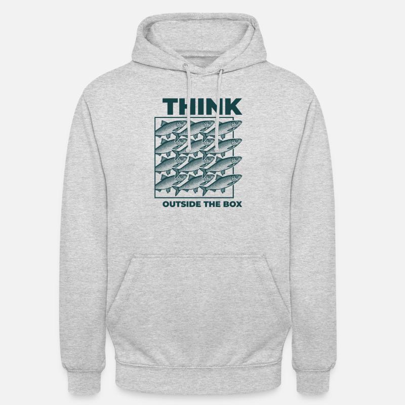 Sortir des sentiers battus - Hareng - Équipe - Solution - Sweat-shirt à capuche unisexe - gris clair chiné