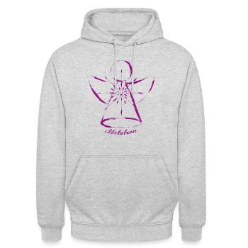 Erzengel Metatron - Unisex Hoodie - Hellgrau meliert - Vorne - Alina (178cm) & Michal (187cm)