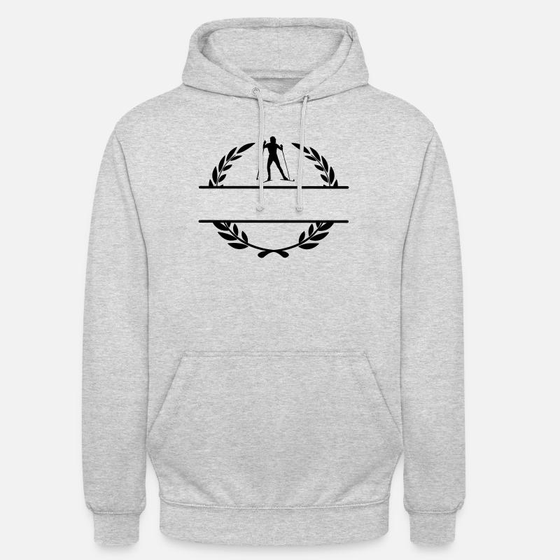 Langläufer im Lorbeerkranz - Unisex Hoodie - Hellgrau meliert