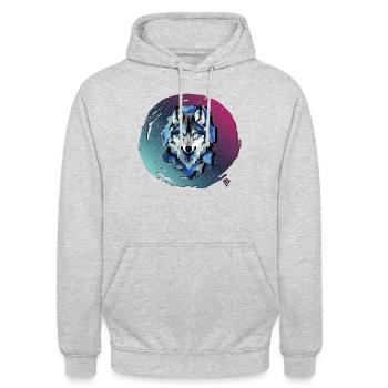 BlueWolf - Unisex Hoodie - Hellgrau meliert - Vorne - Alina (178cm) & Michal (187cm)
