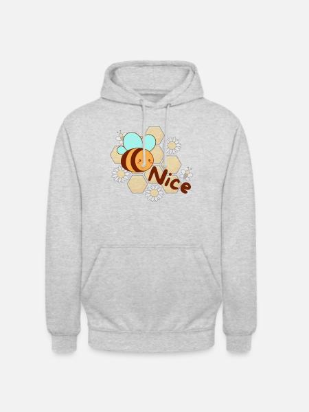 Bee Nice - Unisex Hoodie - Hellgrau meliert