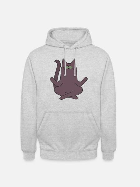 Yoga Cat - Sweat-shirt à capuche unisexe - gris clair chiné