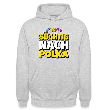 Polka Tanz lustig Geschenk - Unisex Hoodie - Hellgrau meliert - Vorne - Alina (178cm) & Michal (187cm)