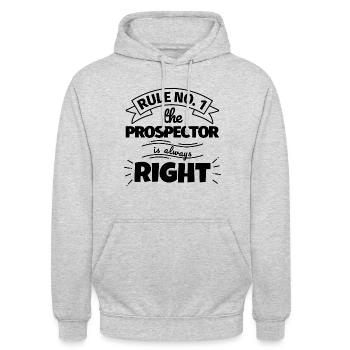 PROSPECTOR Funny Gift - Unisex Hoodie - light heather grey - Front - Alina (178cm) & Michal (187cm)