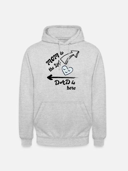 Mom Left Dad Right - Unisex Hoodie - light heather grey